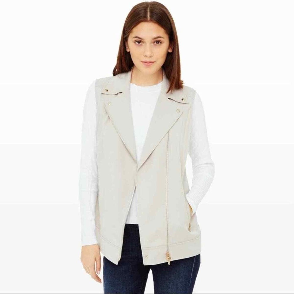 NWT Club Monaco Witney Manteaux Moto Vest Khaki Stone XS